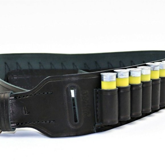 New Genuine M 20 Gauge Leather Shotgun Shell 24 Cartridge Carrier Belt Bandolier - Picture 1 of 12